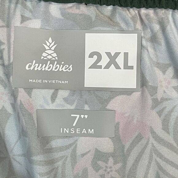 Chubbies Short Mens 2XL Green Athletic 2 in 1 Lined Elastic Waist Performance 7" - Picture 4 of 12